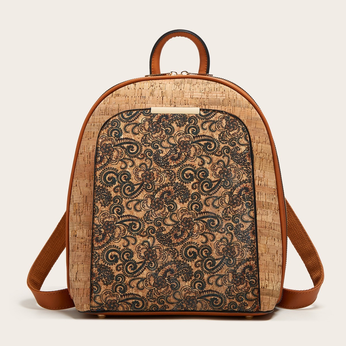Luxury Brand 2026 New Women's Bark Print Backpack - Large Capacity 29x30cm Waterproof Travel Bag with Retro Pattern
