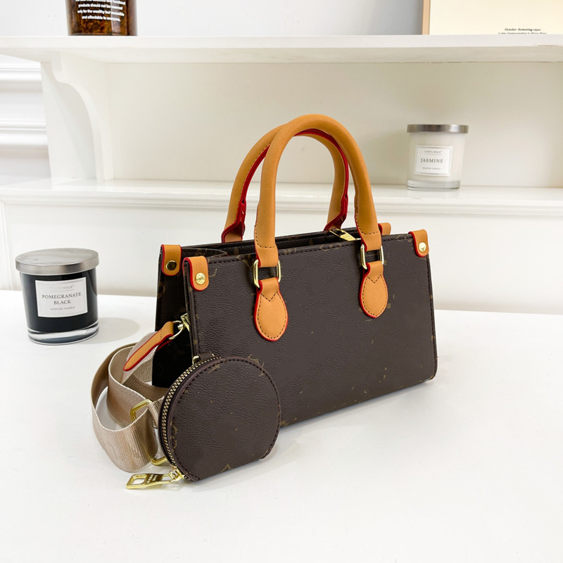 Women designers On the go East West wallet PM weekend Reverse Canvas Tote Bag with Round Coin Wallet Designer Luxury Handbag Shoulder Bag