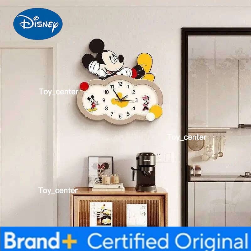 Disney Mickey Cartoon Living Creative TV Children's Room New Simple Modern Silent Restaurant Wall Clock Gift H260128