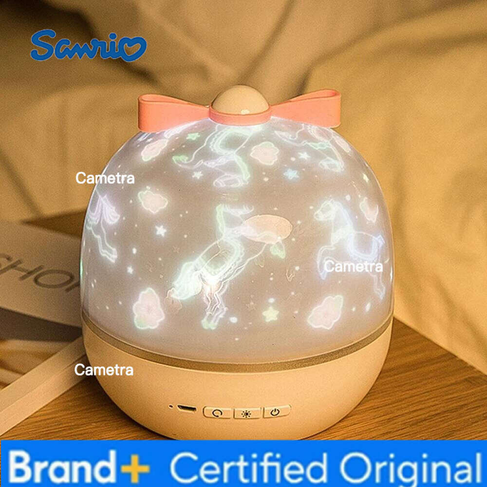 Sanrio Colorful LED Projector Night Lamp White Twilight Kids Room Romantic Mood 6 Films Portable Small Size Starlight Display H260128