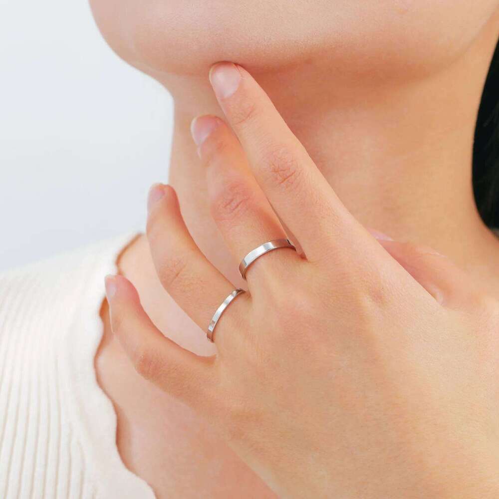 Skyrim Fashion Simple Rings Women Stainless Steel Rose Gold Color Anniversary Ring Jewelry Gift for Lover Wholesale XJ260127