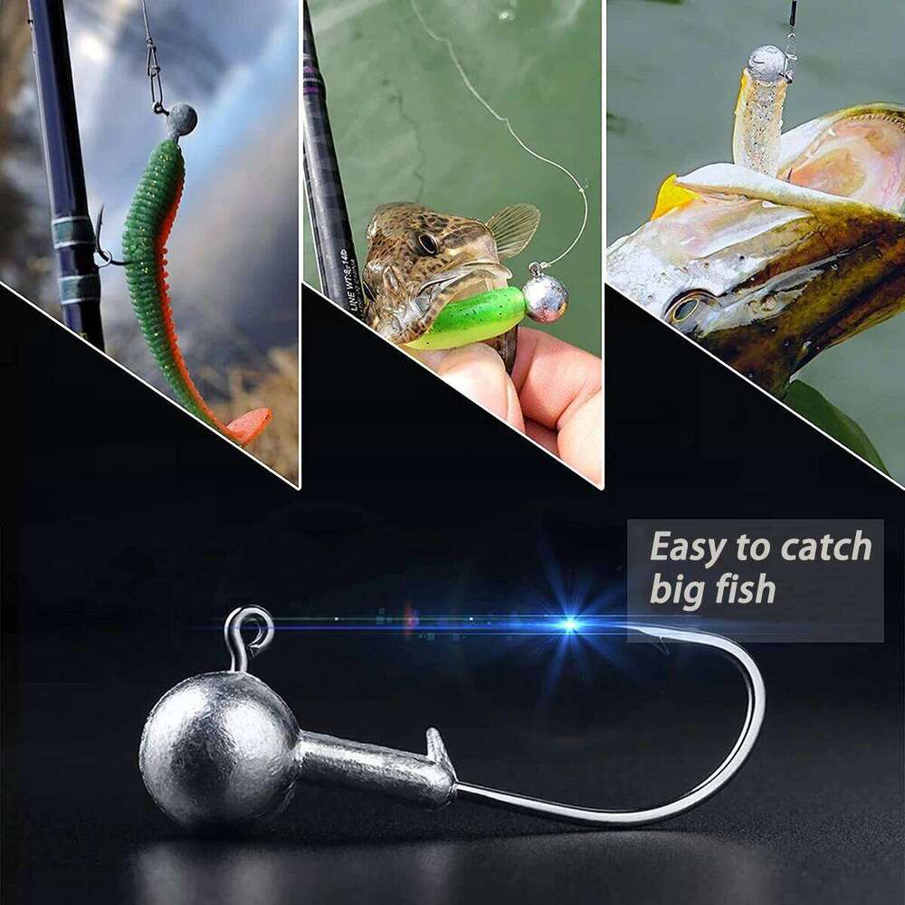 Jig Head Fishhook 1g 2g 3g 4g 5g 6g 7g 8g 9g 10g 12g 14g 16g Crank Slow Jigging Set for Soft Worm Lure Pesca Gear Tackle Hook Z260128