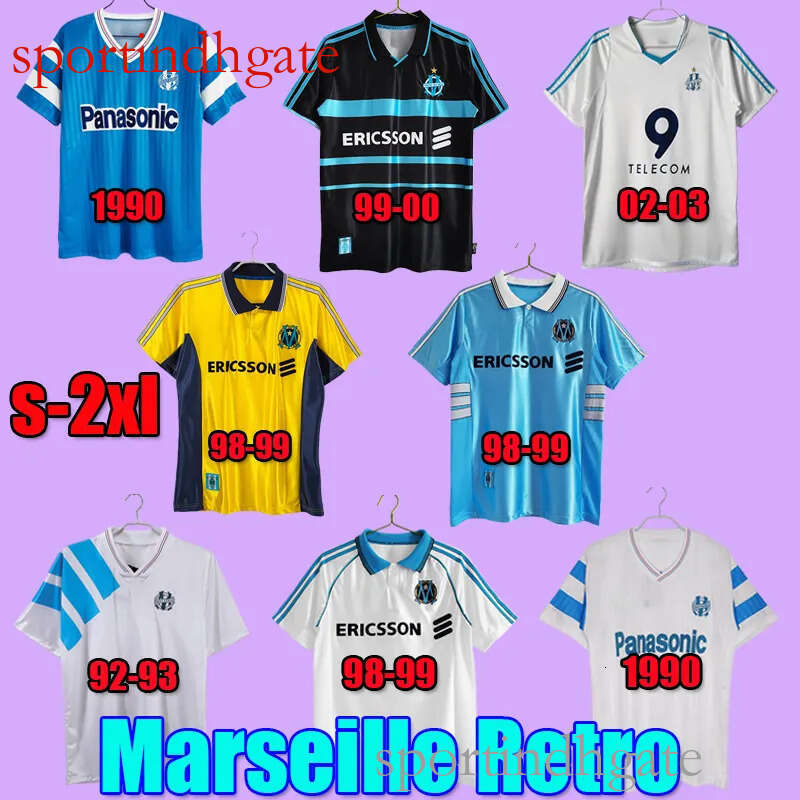 MaRsEile Retro Papin Cantona WADDLE #8 Vintage Classic football Shirts 1990 91 92 93 98 99 2000 02 03 Maillot de foot mar seille retro Soccer jerseys Top quality