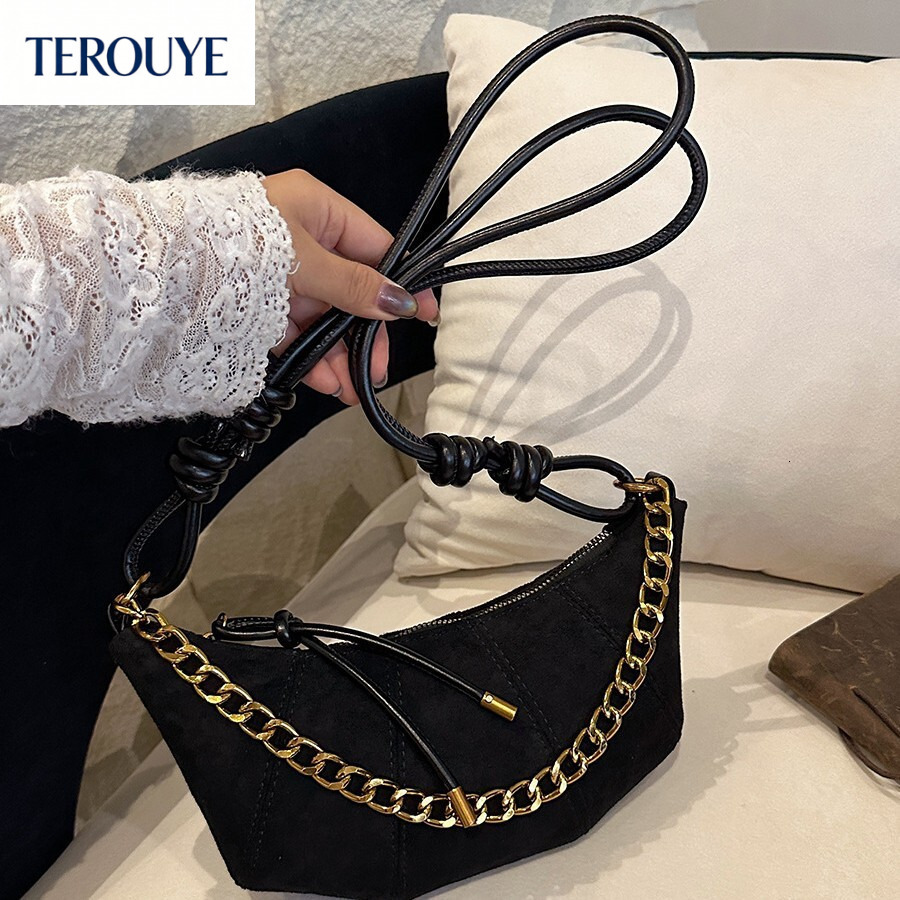 TEROUYE Autumn/Winter New Women's Fashion French Style Retro Shoulder Bag Trendy Luxury Style bag Dumpling Bag