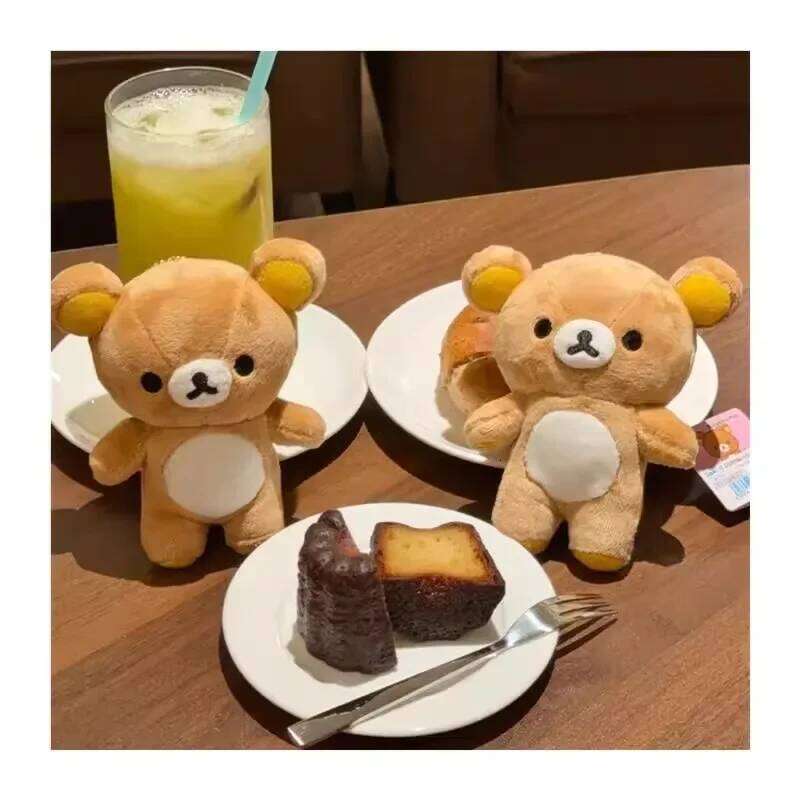 12cm Kawaii Rilakkuma Brown Bear Plush Soft Anime Plushies Stuffed Doll Adorable Hugging Toy for Girl Birthday Gifts Y260128