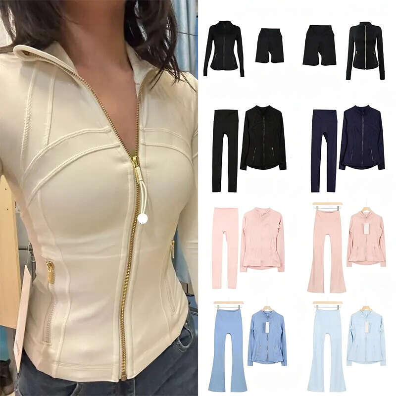 Luluity Lemonal Women Smooth Soft Flared Pants Luluity Lemonal Set Women Yoga Tight Fit Luluity Lemonal Jacket High Stretch Airy Cool Gym Flow Flex Active Wear