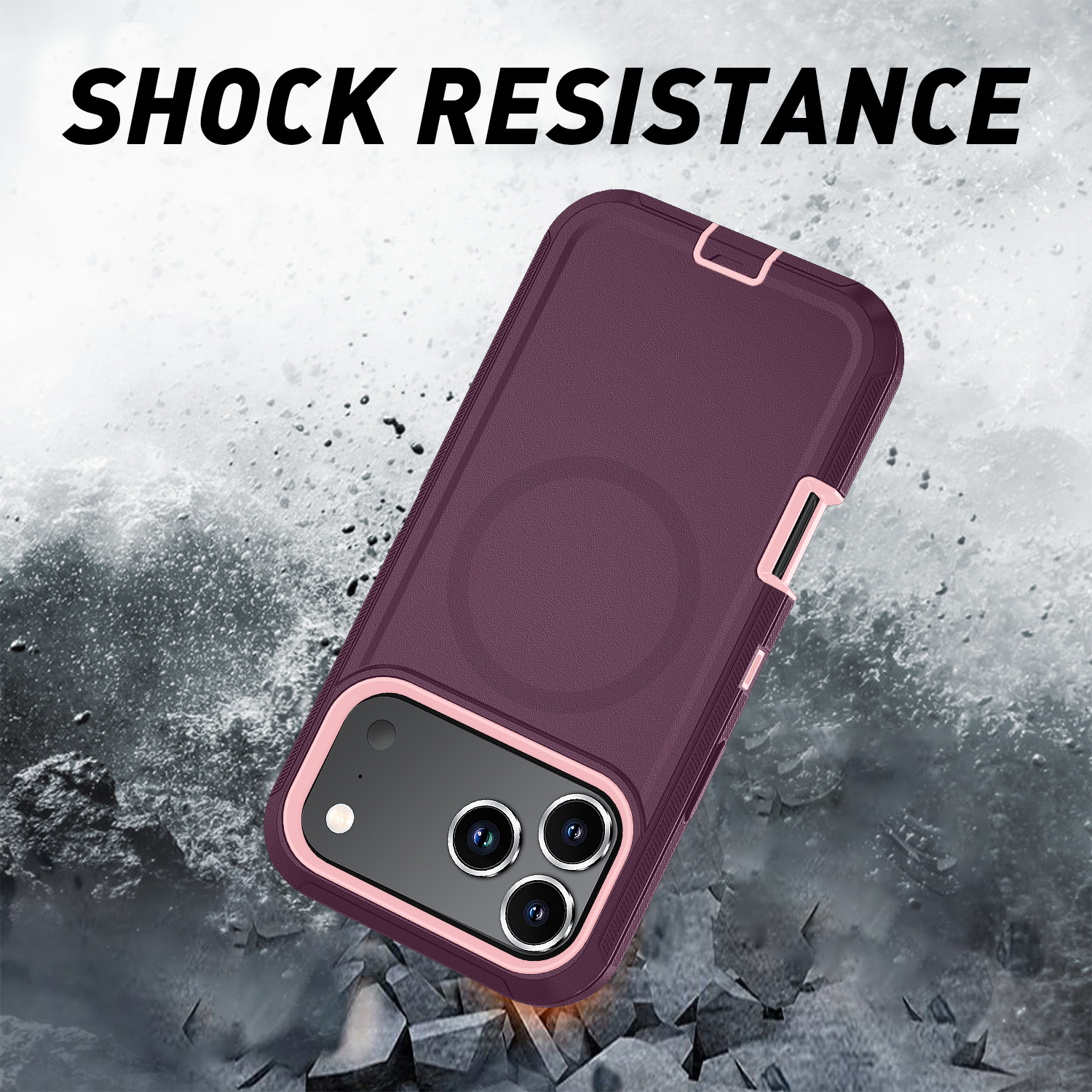 3 in 1 Heavy Duty Military Grade Defenderr Rugged Phone Case Magnetic For Magsafe for iPhone 17 Air 16 Pro Max 15 14 Plus 13 12 11 Pro Max Samsung S26