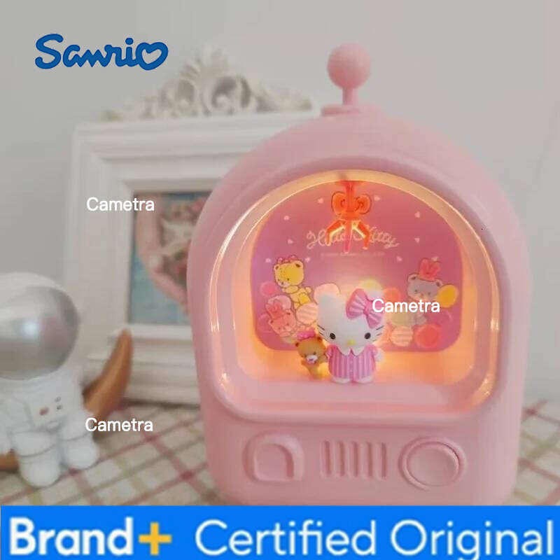 Sanrio Hello Kitty Kuromi Cinnamoroll Creative Cartoon Piggy Bank Night Light Room Decoration Usb Charging Port Children's Gifts H260128