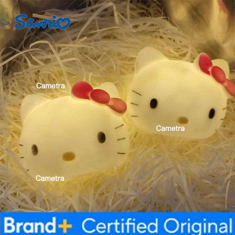 Sanrio Kawaii Hello Kitty Bedside Night Light Figures Toy Childrens Home Decoration For Children Christmas Birthday Gift H260128