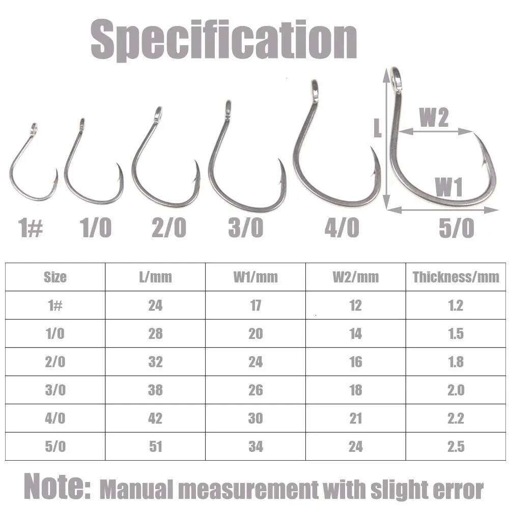 10pcs Matte Tin Anti-rust Saltwater Fishhooks High Carbon Steel Barbed Fishhook Assist Jigging Lure Hook 1# 1/0 2/0 3/0 4/0 5/0 Z260128