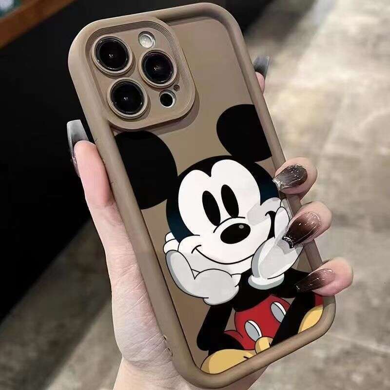 Mickey Holding Face Case for Apple 17 iPhone 16 New 15 Pro Cartoon 14 Cute 13 Full Coverage S260128
