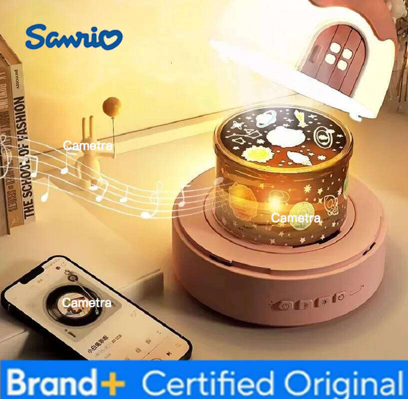 Sanrio Cute Kid Led Night Light Projector Lamp Birthday Gift Toy with Remote Control Star Sky Color Music Box for Baby Sleep Bedroom H260128