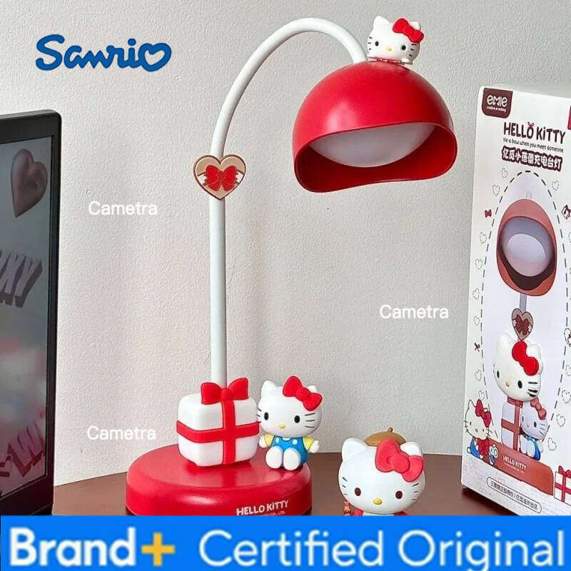 Sanrio Hellokitty Desktop Charging Light Anime Cartoon Hello Kitty Room Night Lamp Ornaments Girls Birthday Gift Toys H260128
