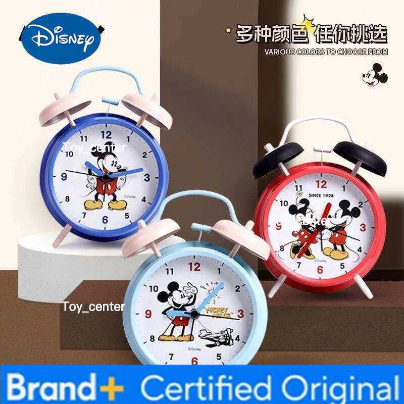 Disney Mickey Minnie Kids Alarm Cute Cartoon Personality Creative Student Metal Silent Luminous Clock holiday gift H260128