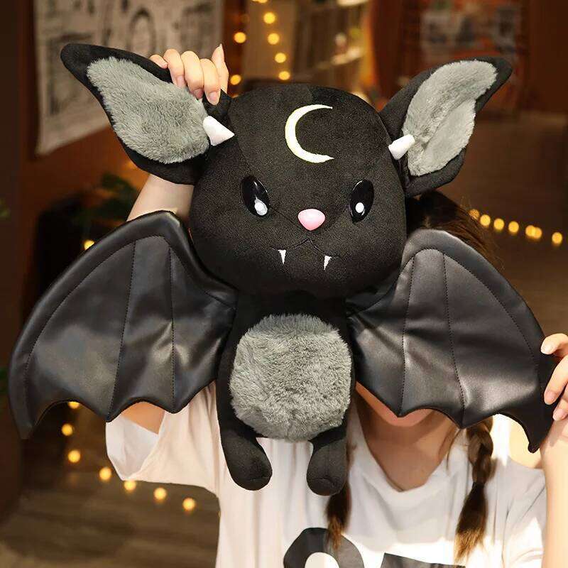 Plushy Four-color Demon Bat Cartoon Soft Model Kids Christmas Halloween Holiday Gifts Horror Style Home Deco Y260128