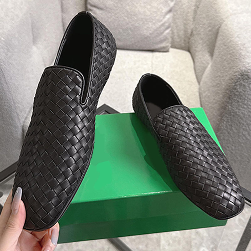 Luxury Mens Office Sawyer Sneakers Loafers All over Intrecciato craftsmanship soft calfskin knit Loafers Women slip on loafers sneakers Dress Loafers With Box