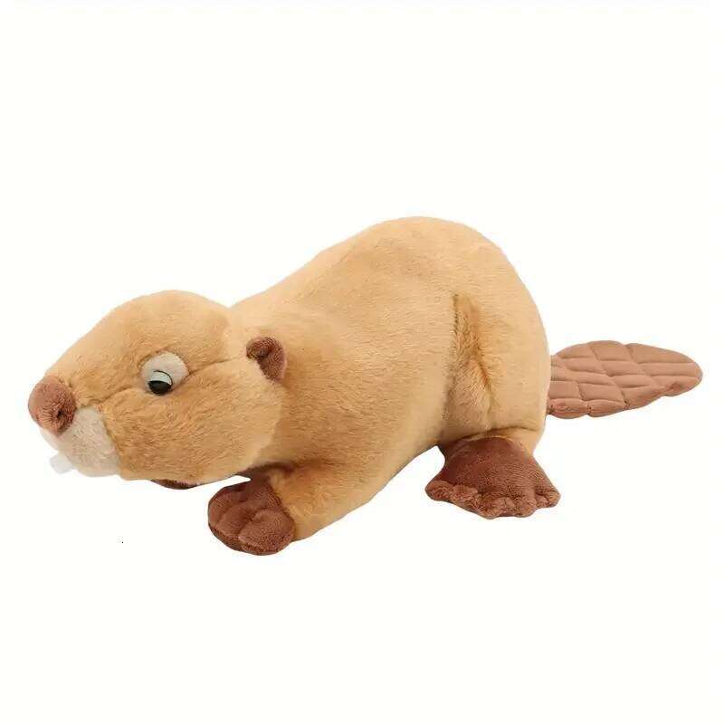 Lifelike Stuffed Animal Toy Home Decor Beaver Plush Thanksgiving Day Gift Best for Christmas Y260128