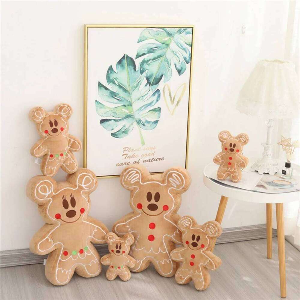 1pc 30cm/11.81in Cute soft gingerbread biscuit man, doll, pillow, cushion, car ornament, pendant Y260128