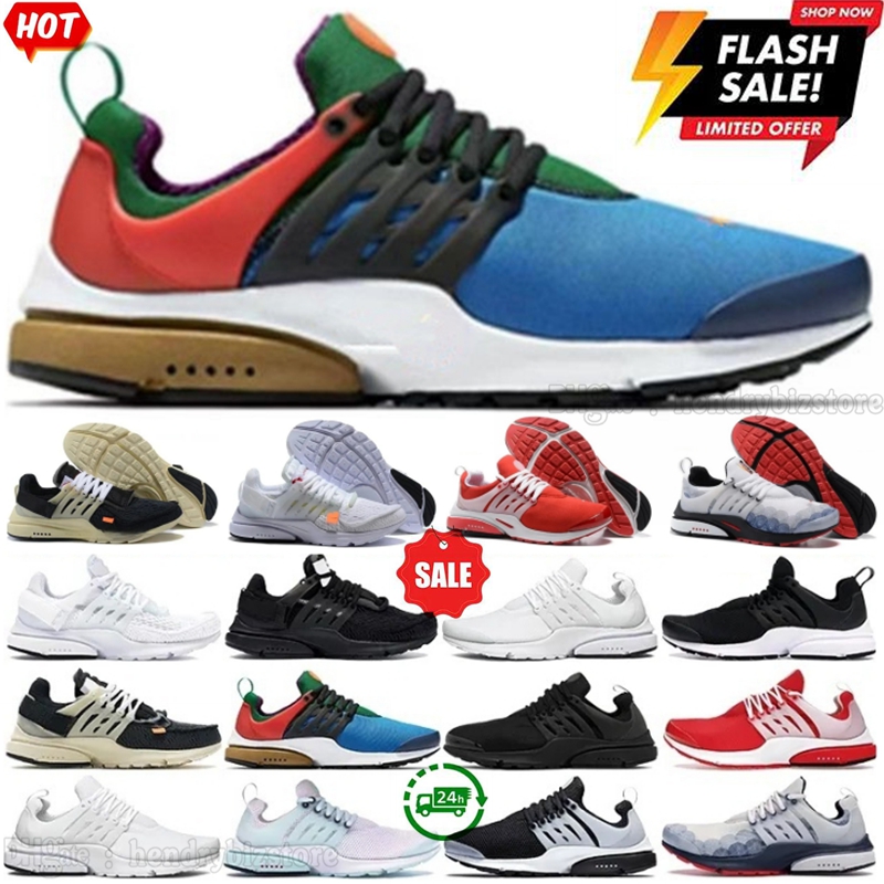 Designer Prestos Greedy Running Shoes White Triple Black Mesh Grey Obsidian Unholy Cumulus Comet Red Muslin Casual Off Men Women Sports Sneakers Trainers