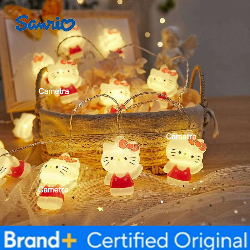 Sanrio Cartoon Hello Kitty Modeling Girls Bedroom Ambient Decorative Cute Cat Lights String H260128