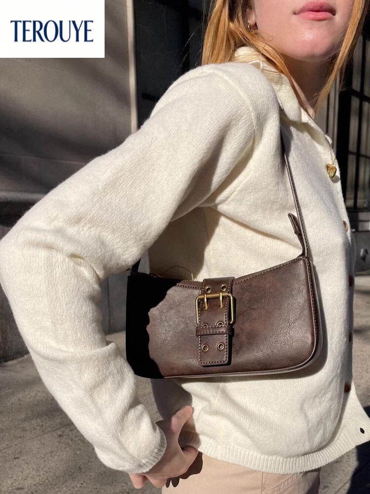 TEROUYE Autumn/Winter New Leather Material Versatile Trendy Style Light Luxury Elegant Underarm Bag bag Shoulder Bag Women's Handbag bag