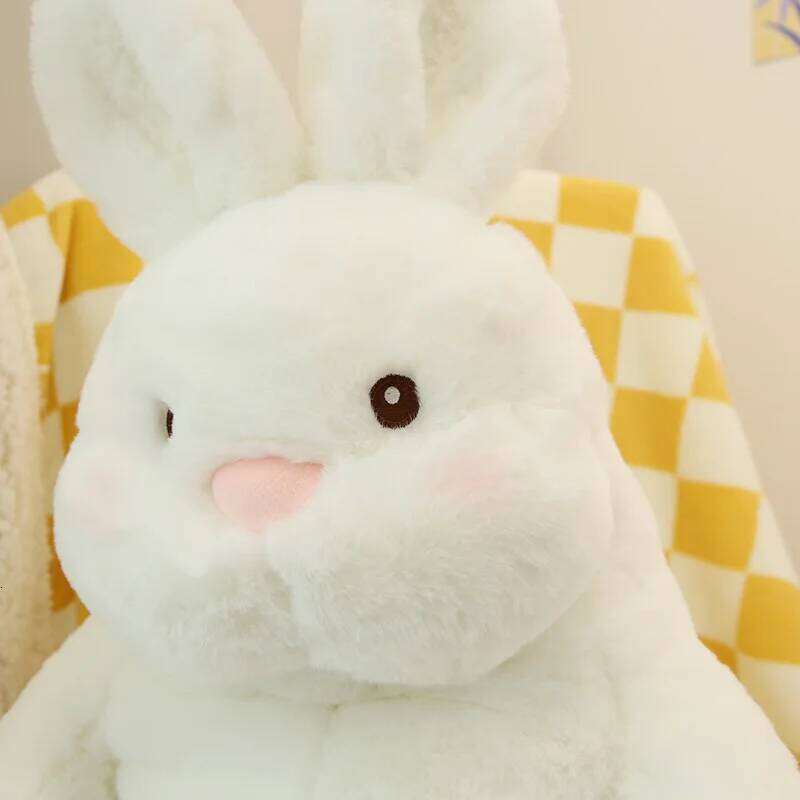 Giant Lazy Rabbit Dolls Soft Plush Cute White Bunny Animal Toys Baby Sleep Pillows Cushion Kids Girl Birthday Gift Kawaii Decor Y260128