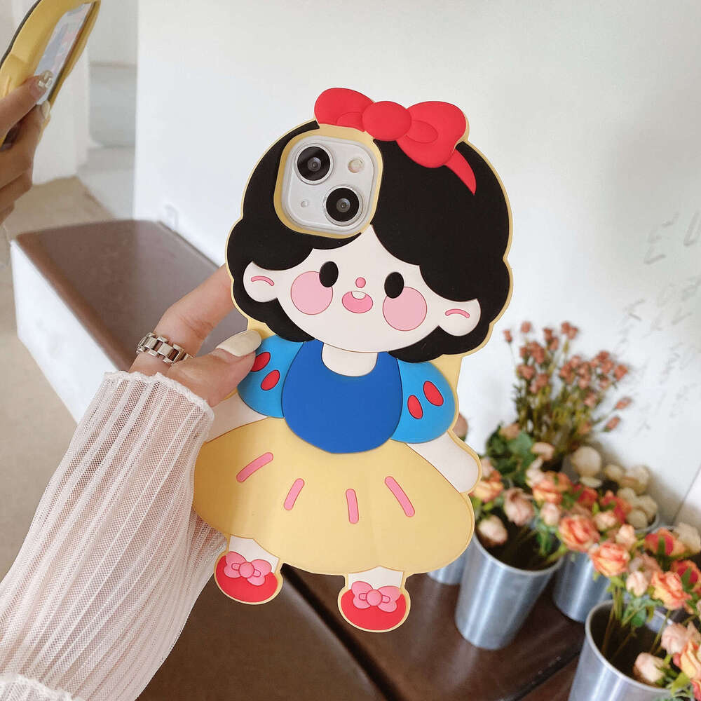 Suitable for Apple 16 Snow White Princess Phone Case Cute iPhone 12/13/14 Pro Max Hair Tie Doll S260128