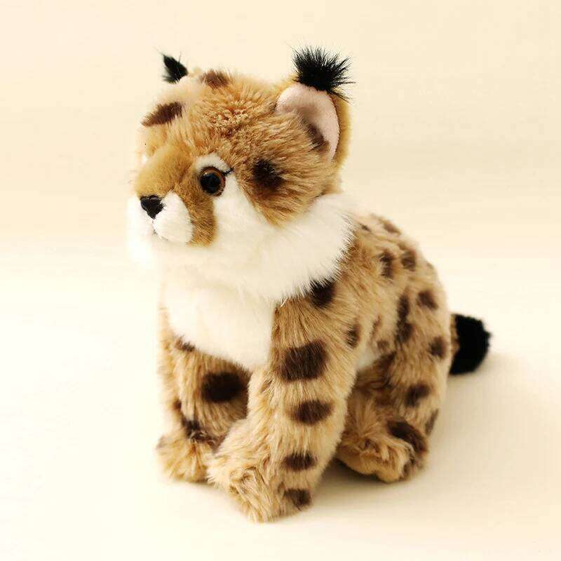 Kawai Lynx Plush Toys for feline enthusiasts Lifelike Stuffed Animals Simulation Doll Toy Birthday Christmas Gifts For Kid Y260128