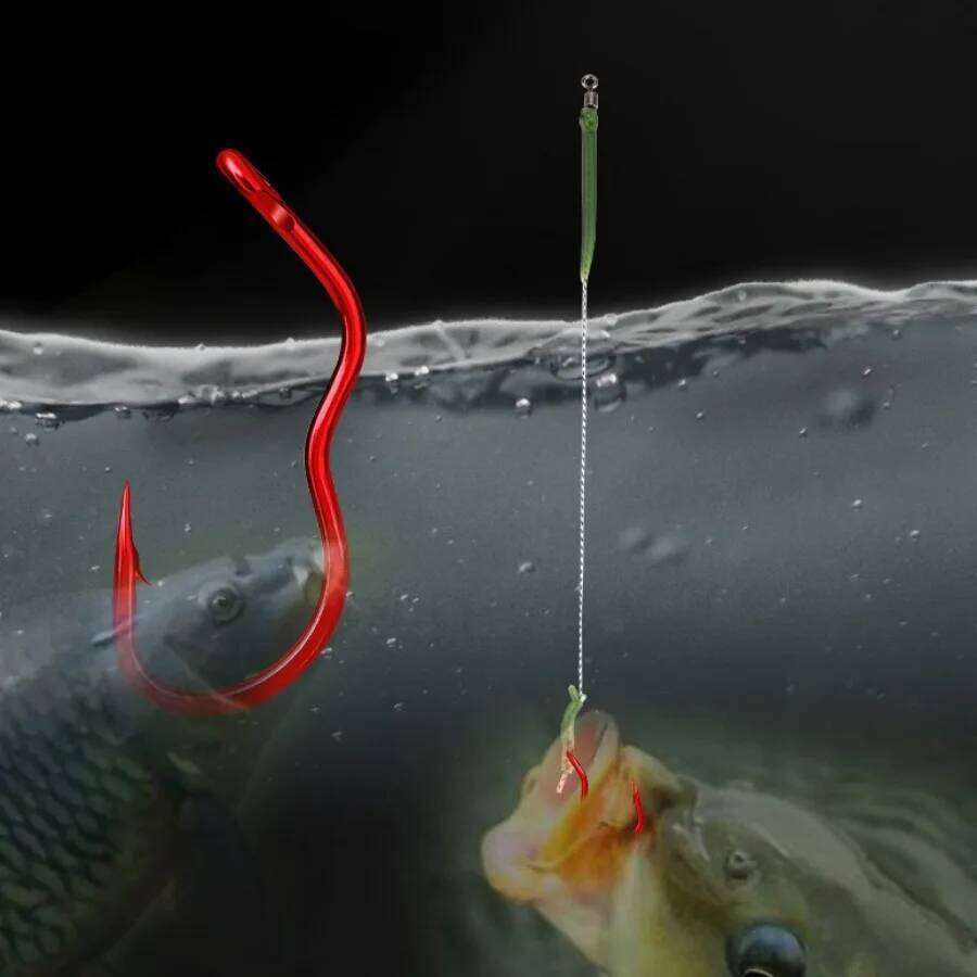 12pcs High Carbon Steel Jig Worm Hooks Fish Hook Saltwater Fishhook Carp Fishing Accessories Pesca Z260128