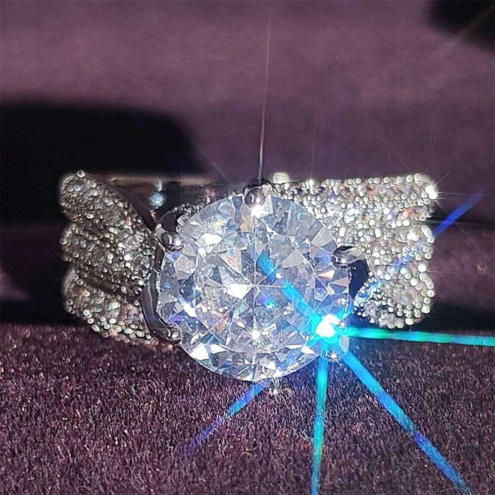 10MM Cubic Zirconia Wedding Bands for Women Luxury Crystal CZ Ring Engagement Accessories New Arrival Trendy Jewelry R7851 XJ260127