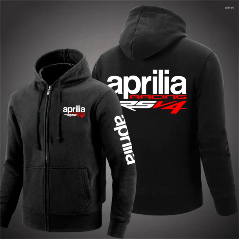 Men's Hoodies Aprilia Racing RSV4 Printed Hooded Casual Autumn 2026 Harajuku Zipper Comfortable Jacket Sportswear