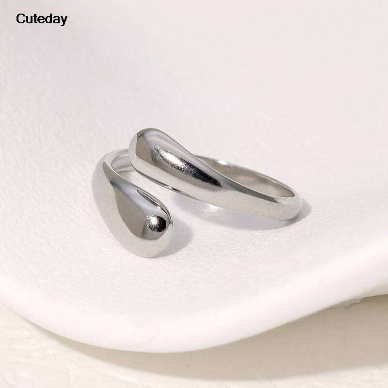 Stainless Steel Geometric Ring Gold Plated Waterproof Fashion Jewelry Unisex 2023 NEW XJ260127