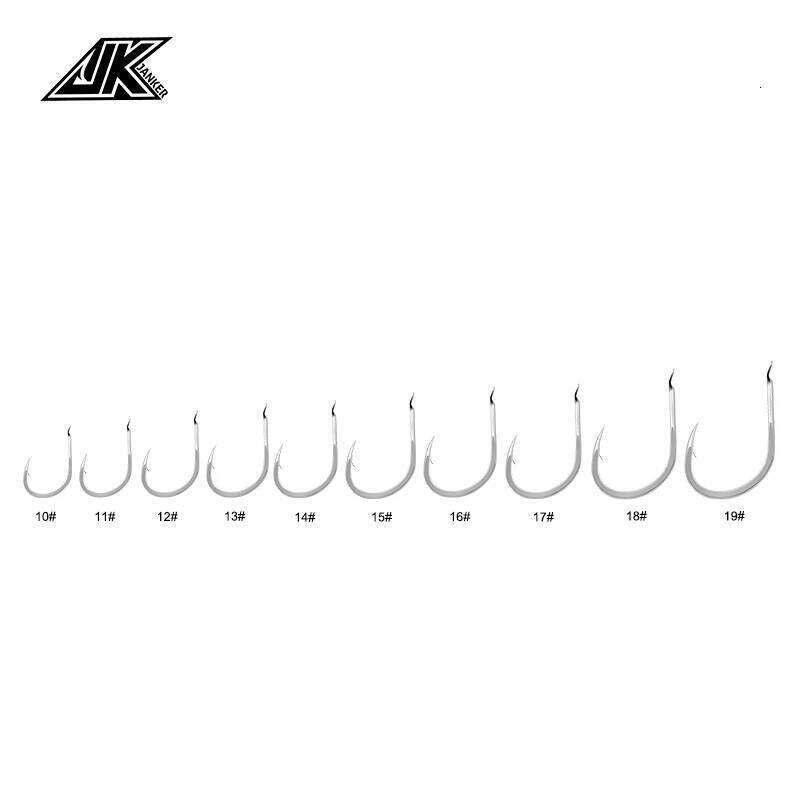 JK EXIH-100PCS Light Fishing Silver Flat Iseama Hook High carbon steel Fish Hooks Japan Barbed Chinu Sea Fishhook Z260128