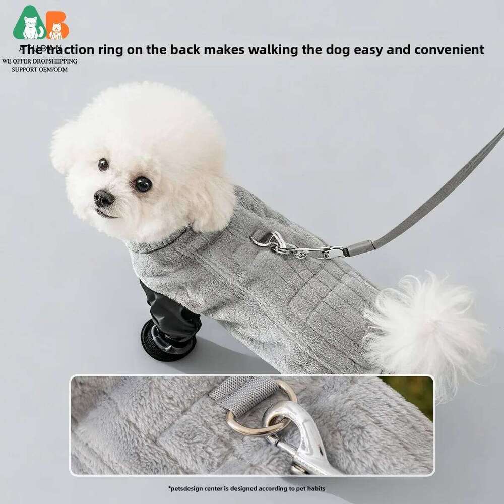 ATUBAN Warm Fleece Dog Jacket,Windproof Winter Coat with Harness Built in,Reflective Turtleneck Dogs Snowsuit XJ260127