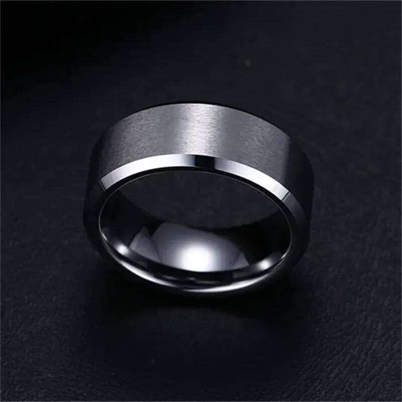 Charm Ring for Men Women Stainless Steel Black Rings Wedding Engagement Band Quality Matte Male Jewelry XJ260127