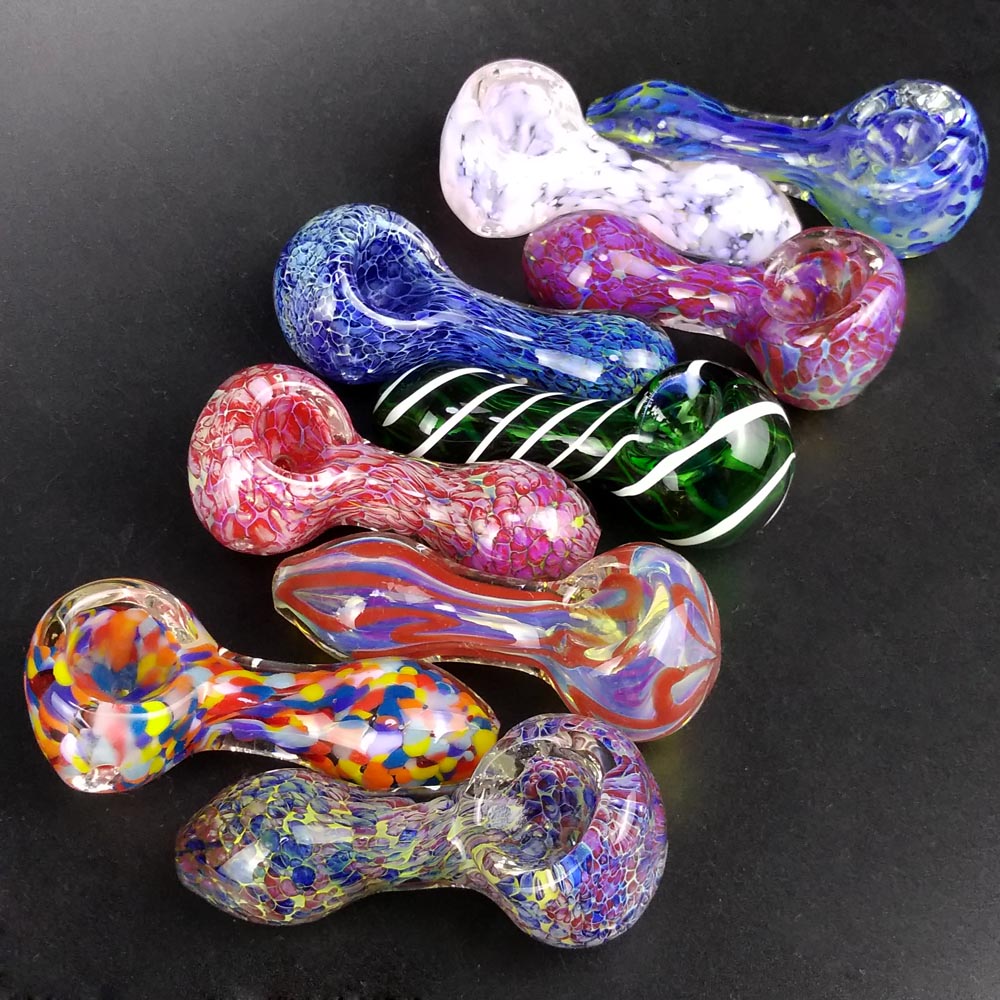 Frit Spoon Pipe galaxy hand pipe glass pipes heady 2.9inch mini little portble pipe on the go glass smoking bowls pipes