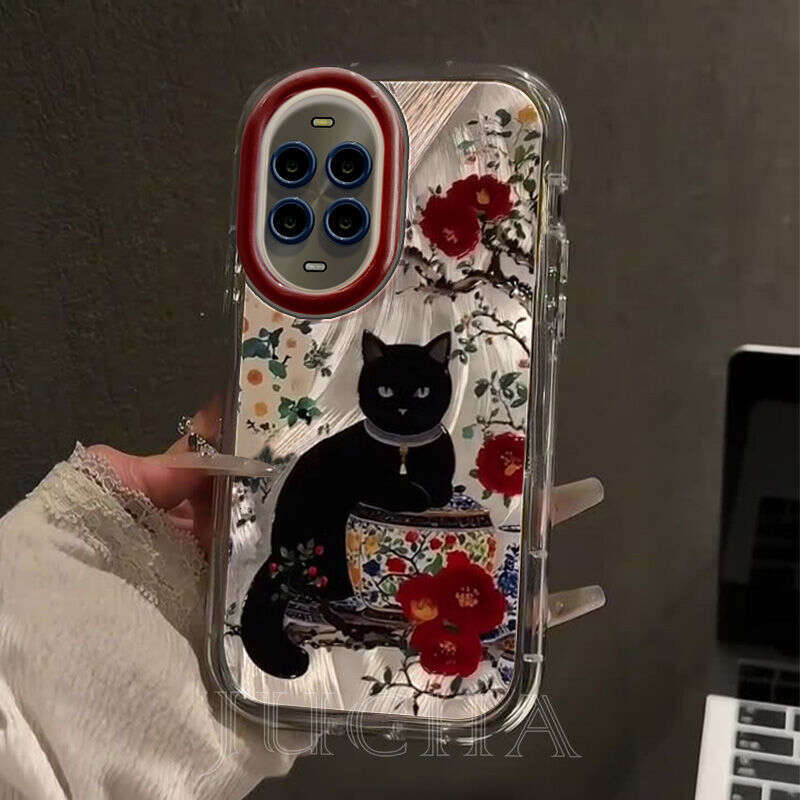 Suitable for nova13pro Cartoon Huawei Phone Case nova12pro New Plum Blossom Black Cat S260128