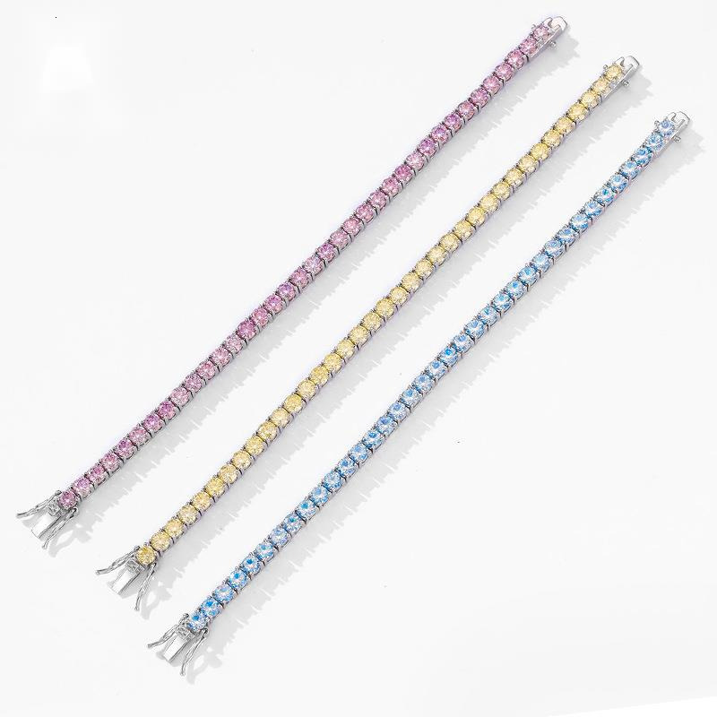 3-5mm 6-9inch designer design Jewelry vvs moissanite tennis bracelet hip hop iced out diamond sterling sier woman tennis chain valentines day gift