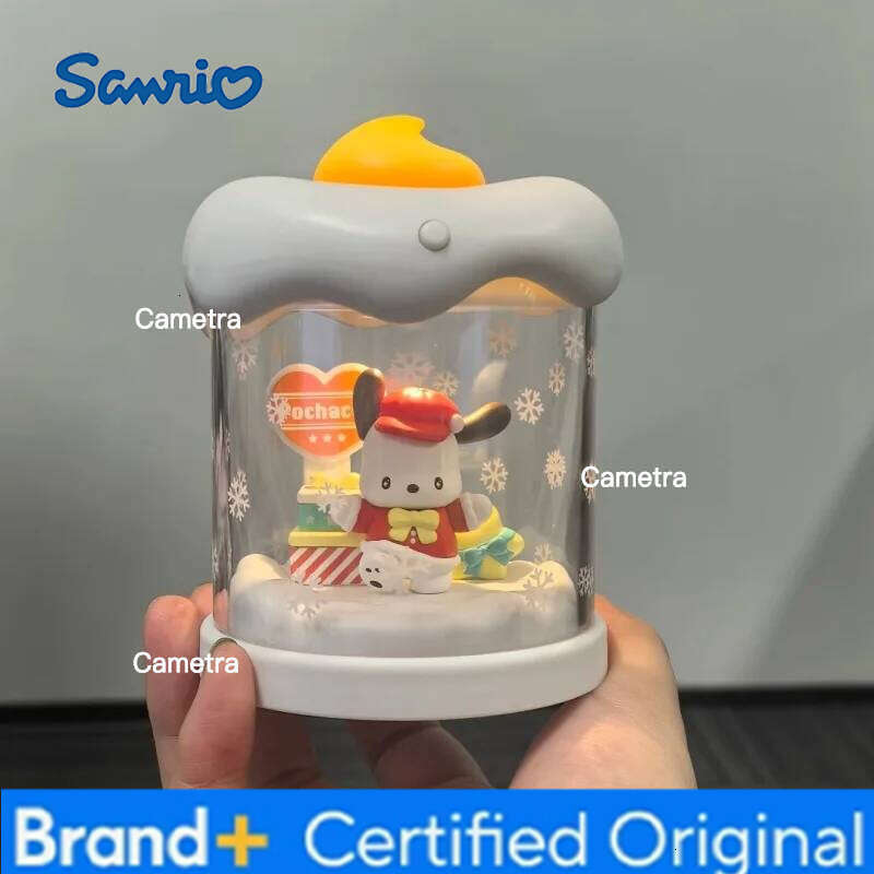 Sanrio Christmas Kuromi Hellokitty Pompompurin Family Winter Candle Light Ornaments Nightlight Blind Box Girl Gift Toys H260128