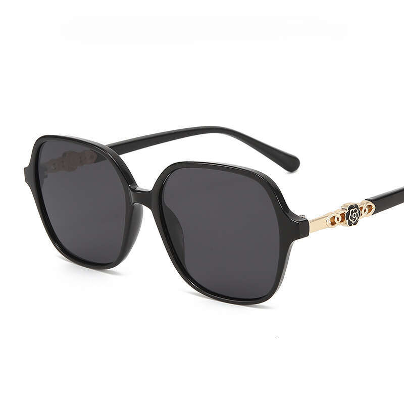 Fashion Sunglasses Camellia Floral Design with Gold Plated Accents and UV Protection for Driving Outdoor 1 Daily Wear Gift High Quality Texture