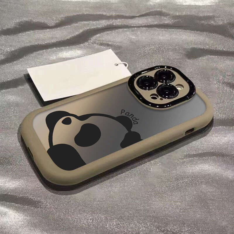 Trendy Gradient Panda iPhone 16 Pro Max Apple 15 Phone 14 Silicone 13 Full Coverage 12 Puff Case 11 S260128