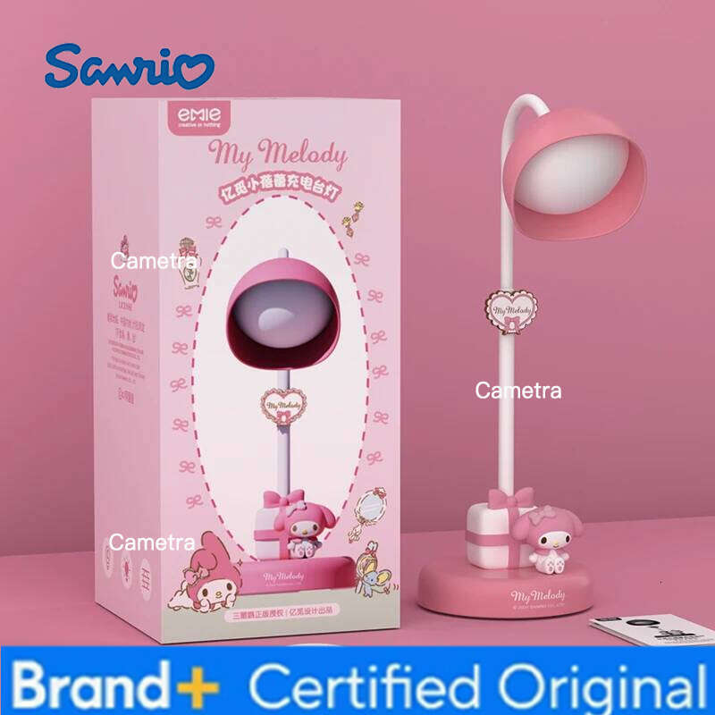 Sanrio Authentic Melody Hellokitty Desk Lamp Charging Eye Protection Bedroom Bedlight Ornaments Birthday Gift Student Dormitory H260128