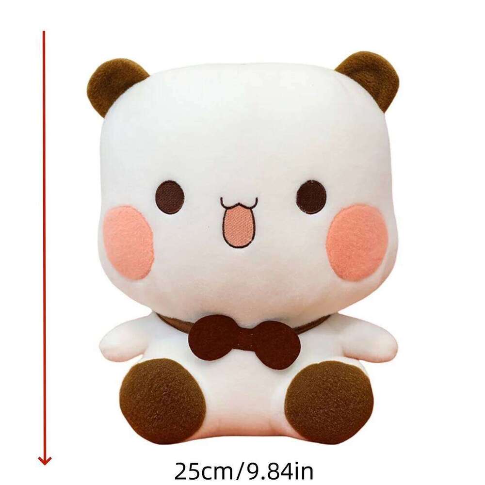 1pc 25cm/9.84in Cartoon one or two cloth couple panda dolls cute two-dimensional plush toys birthday Qixi gifts for girls Y260128