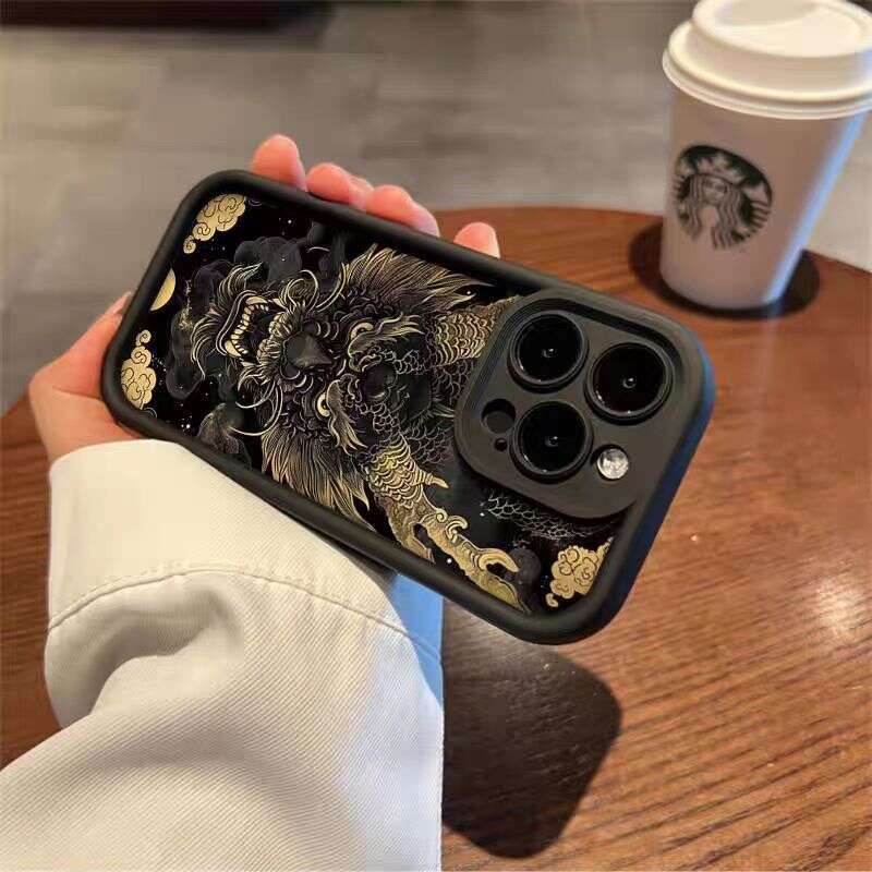 Domineering Xianglong Compatible with iPhone 16 Apple Phone Case 15 Max Matte 14 Pro Shockproof 13 Chinese Style 12 S260128