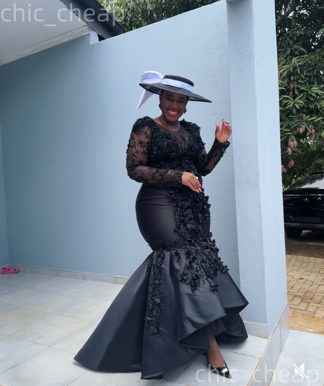 2026 Plus Size Black Mermaid Mother Of Bride Dresses Floral Lace Beaded Satin Evening Party Mama's Dress Vintage 50's Birthday Wedding Guest