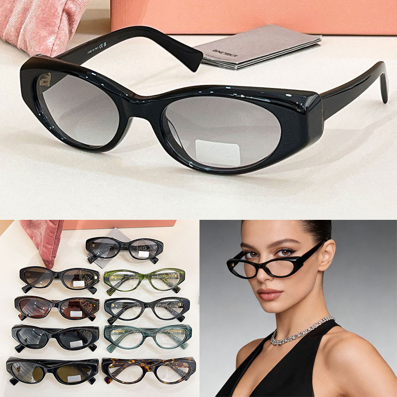 Fashion Women Reverie cat eye Sunglasses MU03ZV Womens Designer oval small frame Glasses Womens gradually gray lens Sunglasses UV400 protection