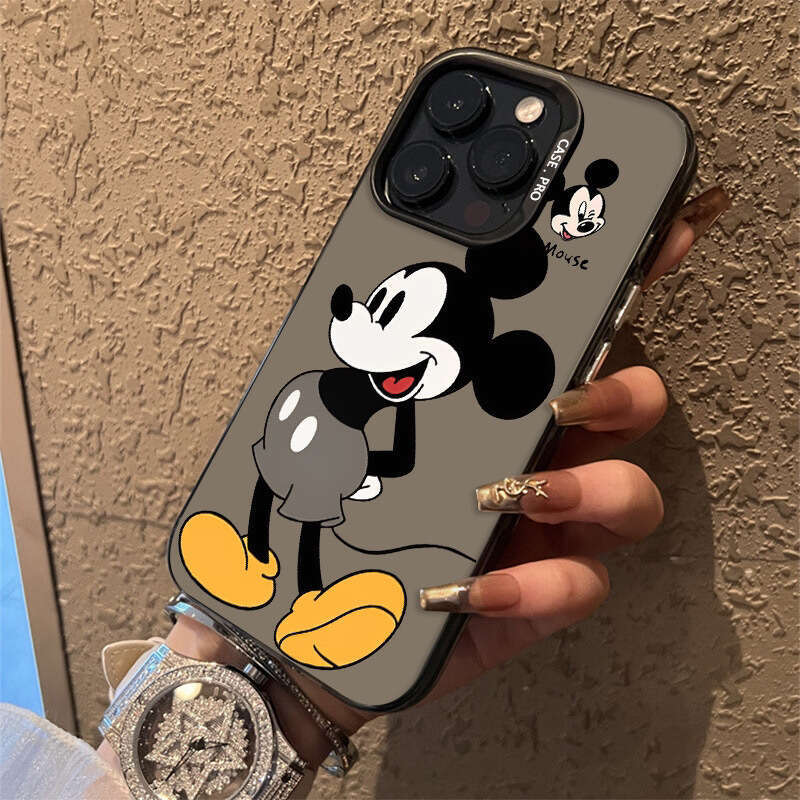 Cartoon Mickey Minnie for Apple 15 Plus Phone Case iPhone 14 Metal Buttons 13 Pro Max/X S260128