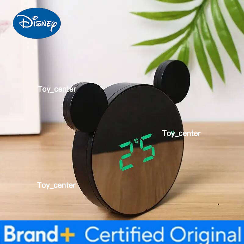 Disney Mickey Mouse Anime Peripherals Creative Personality Cartoon Three-dimensional Shape Digital Alarm Clock Desktop Ornaments H260128