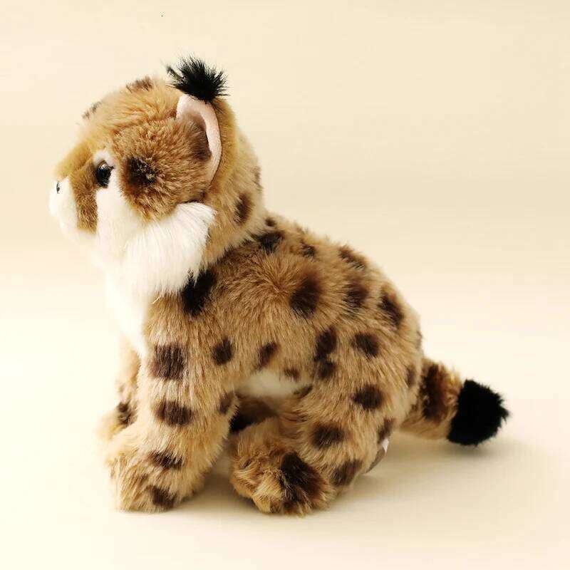 Kawai Lynx Plush Toys for feline enthusiasts Lifelike Stuffed Animals Simulation Doll Toy Birthday Christmas Gifts For Kid Y260128
