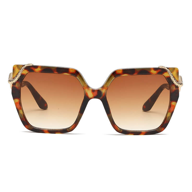 Metal Sunglasses Snake Pattern Mirror Leg 1 Large Frame Retro Square Unisex for Driving and Outdoor Activities Gift High Quality Texture